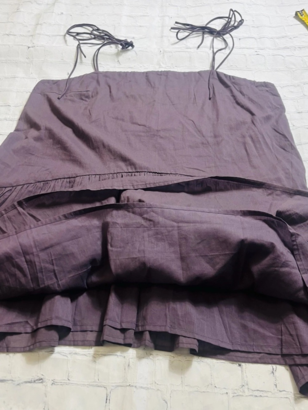 ASOS DESIGN Women’s Drop Waist Mini Dress ChocolatePlum Size 14 Spaghetti Straps - Picture 7 of 10